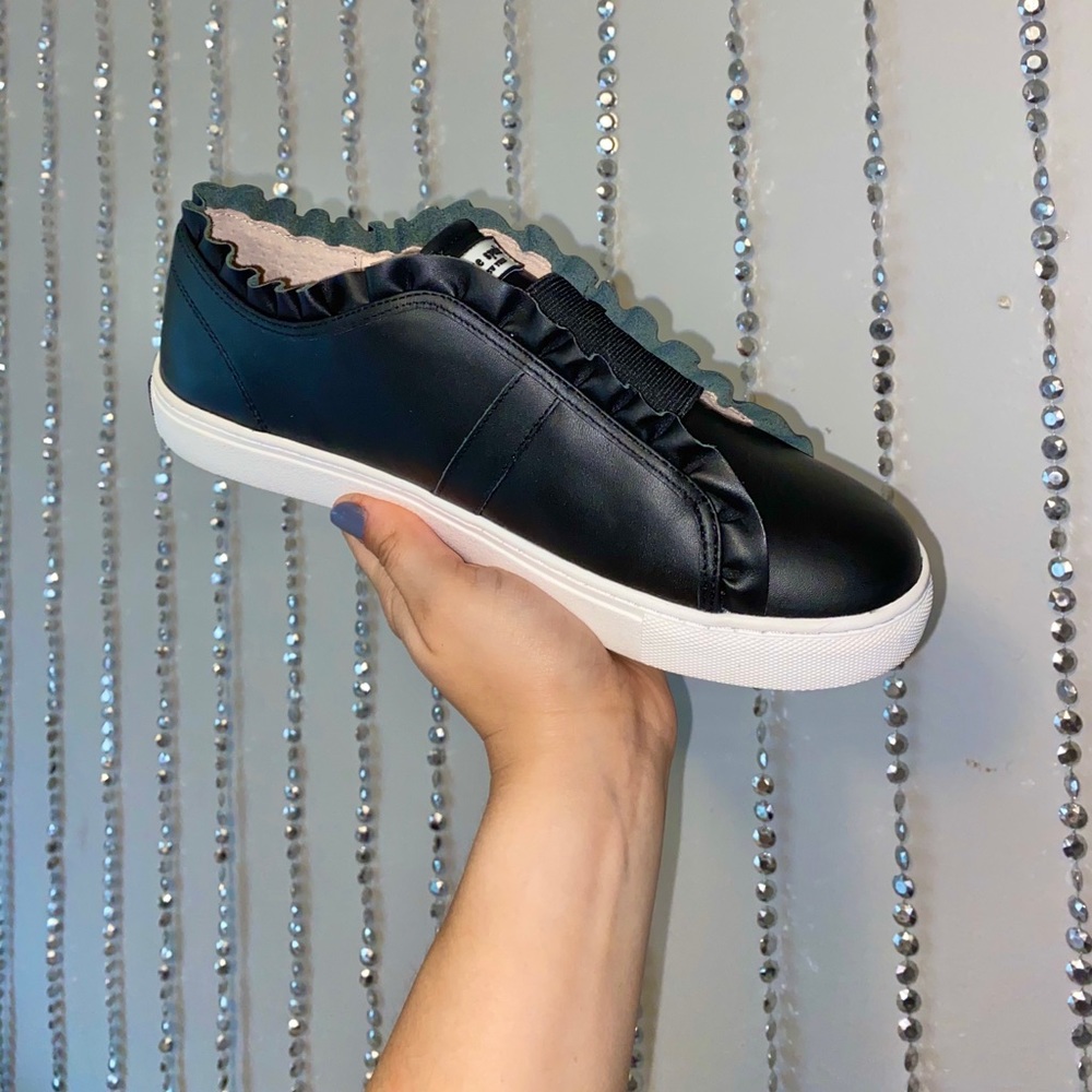 Black Kate Spade Ruffle Sneakers